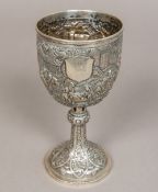 A 19th century Chinese silver goblet,