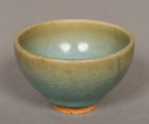 A Chinese Song type porcelain bubble bowl With typical glaze. 4.5 cm high.