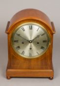 A 19th century mahogany cased mantel clock by Winter Halder & Hofmeier The 8" silvered dial with