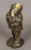 LUCIEN CHARLES EDOUARD ALLIOT (1877-1967) French (AR) Pierrot Bronze and ivory,