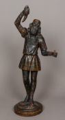 A 19th century Venetian painted carved wooden Blackamoor Typically modelled holding a cornucopia.