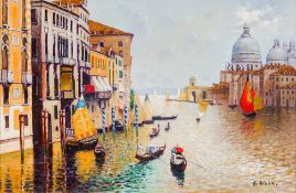 G NOVA (20th century) Italian (AR) Venetian Scenes Oils on board, one signed, both framed.