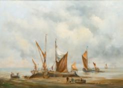 DOROTHY LIGHTFOOT (1909-2002) British (AR) Sailing Vessels at Low Tide Oil on board, signed, framed.