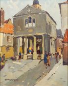 DONALD McINTYRE (1923-2009) British (AR) Market Whitby Oil on board, signed,