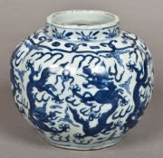 A Chinese blue and white porcelain vase Of lobed section,