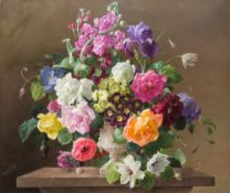 HAROLD CLAYTON (1896-1979) British (AR) A Flush of Summer Flowers Oil on canvas, signed,