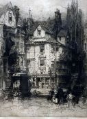 HEDLEY FITTON (1859-1929) British John Knox's House; together with City Gate Genoa Etchings, signed,