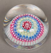 A 19th century Old English paperweight by H G Richardson of Stourbridge Worked with concentric