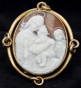 A good quality gold mounted carved cameo