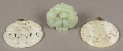 A Chinese carved jade roundel