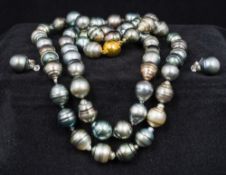 A Tahitian pearl necklace