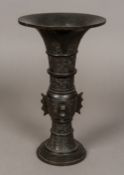 A Chinese antique patinated bronze vase