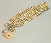 A 9 ct gold gate bracelet
