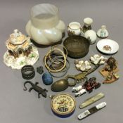 A quantity of miscellaneous items, including china, metalware, etc.