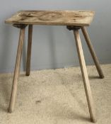 A pine tall stool/side table