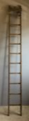 A vintage wooden ladder