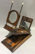 A Victorian burr walnut stereoscopic viewer