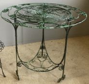 A wire work garden table