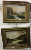 A pair of gilt framed oils,