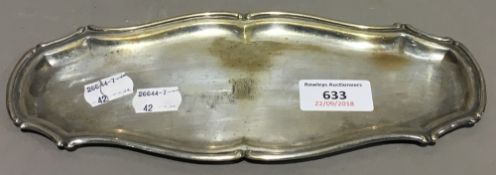 A small silver plated tray