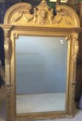 A 19th century gilt framed mirror with bevelled plate