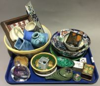 A quantity of miscellaneous china, glass, pill boxes, etc.