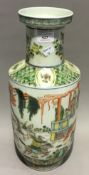 A Chinese porcelain famille verte vase