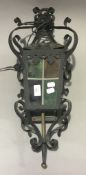 A vintage hanging lantern lamp,