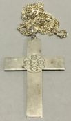 A Victorian silver cross and chain