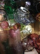 A quantity of coloured glassware,