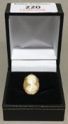 A 9 ct gold cameo ring