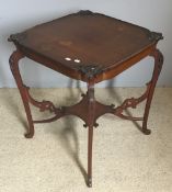 A mahogany occasional table and a glazed corner cabinet