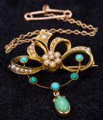 A gold, turquoise,