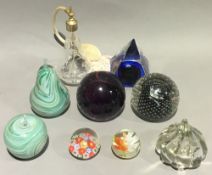 A small collection of paperweights