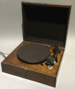 A Columbia vintage record player, 78s, etc.