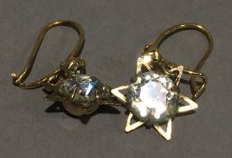 A pair of Victorian paste set earrings