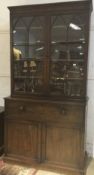 A 19th century mahogany secretaire bookcase