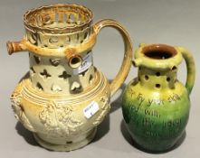 Two Victorian puzzle jugs