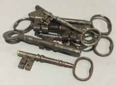 A small collection of large 19th century keys