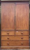 A Victorian mahogany linen press