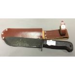 A survival knife in leather sheath, Special Forces,