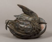 A Victorian cast iron model of a bird