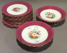 A Victorian porcelain dessert service