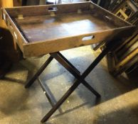 A Victorian mahogany butler's tray on stand