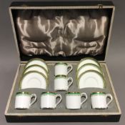 A cased Minton coffee service