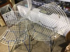 Two HARRY BERTOIA diamond chairs and a side chair ensuite Note: Acquired in the mid-1970s by the