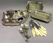 A quantity of silver plated wares