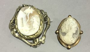 Two cameo brooches