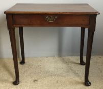 A George III mahogany single drawer side table