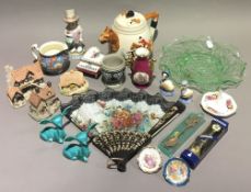 A quantity of miscellaneous decorative ceramics, glass, etc.